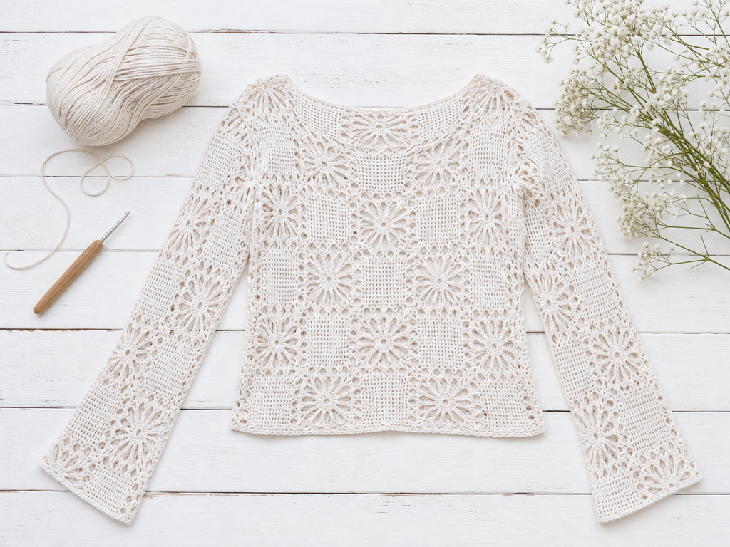 Floral Crochet Top PDF Pattern